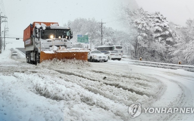 강원 내륙과 산지 중심 대설특보 발효…강원도, 비상 1단계 | 연합뉴스