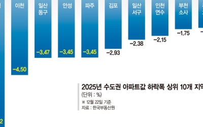 올 평택 7%·이천 4% 폭락… 강남급 규제에 경기 곳곳 비명