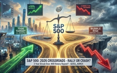 "지금이 상투인가" S&P500, 4년 연속 상승 확률 '반반'…월가 "7500 간다" vs "대폭락" 경고 - 글로벌이코노믹