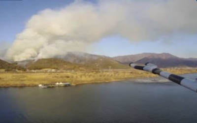 양산시 원동면 한 야산서 산불 발생 '진화 중'