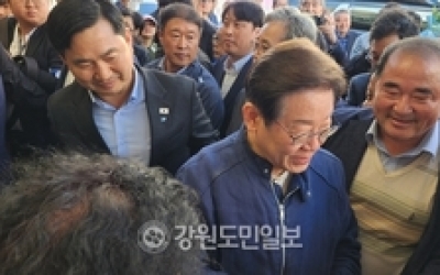 [이재명 강원방문 이모저모] 원통 주민 “원통중·고 씨름부 만들어 달라” 호소